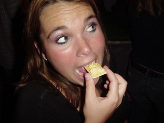 eating cheese crackers