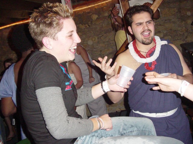 After Steph got soaked by someone's beer