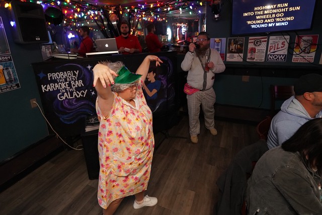 Interpretive dancing to Craig's Karaoke