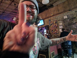 The Finger - Kari takes a photo of me