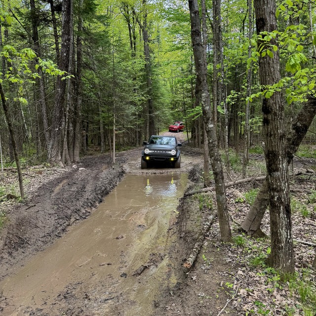 Drivin through puddles