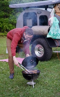 Travel - Grillin up some Portobello burgers