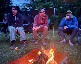 Travel - Trying to roast a lemon oreo. It was not affected by the fire... which was a little concerning.