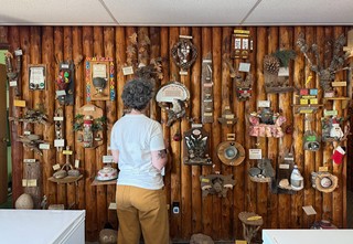 Art - Scopin out the weirdo rock art at the Tigerton Rocks For Fun Cafe