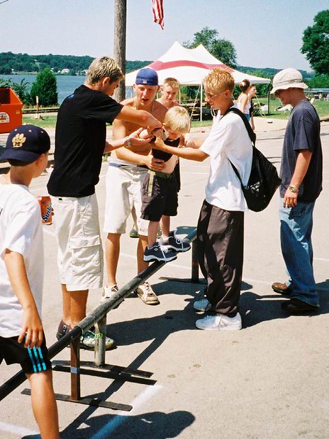 Helping some little kid soap