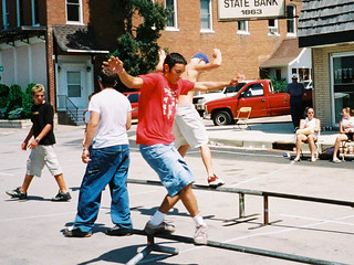 James with a cheese grater and AJ Bitler with a frontside