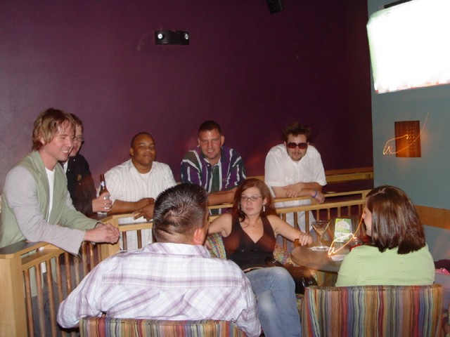 All of our guys flocked to the table with 3 girls