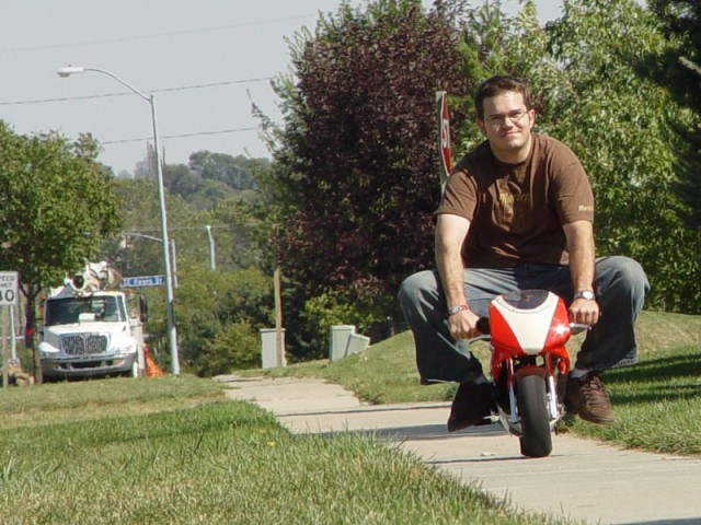Zach riding up the Magazine Rd sidewalk