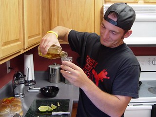 Party - fulfilling a family tradition with a bottle of tequila