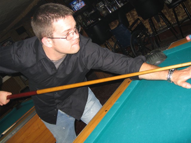 Shooting pool at Josie's