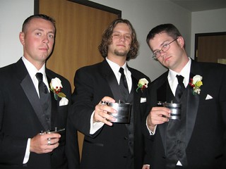 Wedding - Aaron got us flasks