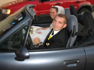Cassie Taraboletti - Arriving at the reception in the BMW M Coupe