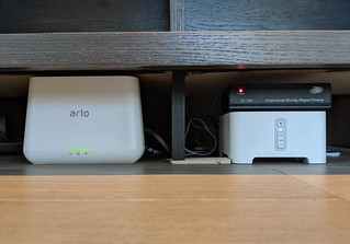 The preamp, Sonos connect, and the hub for my security cameras all hide behind a removable toe kick.