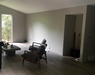 Here's the weird little living room nook that we'd decided would eventually house a turntable and a bunch of records.