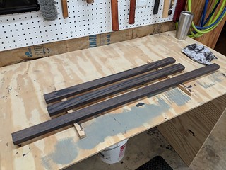 Trim stained before installation