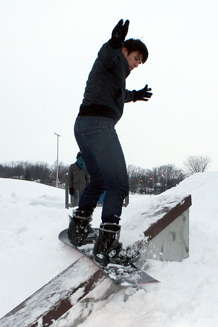 Anthony with a frontside boardslide