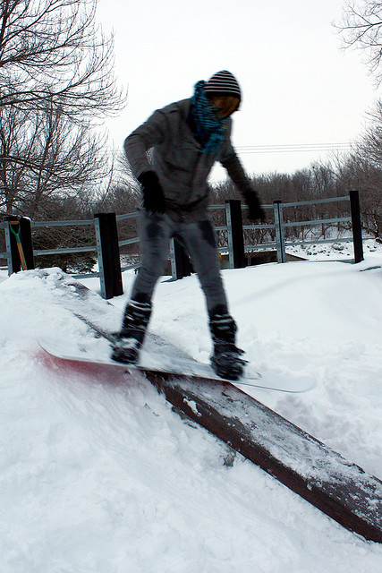 Gabe with a backside boardslide
