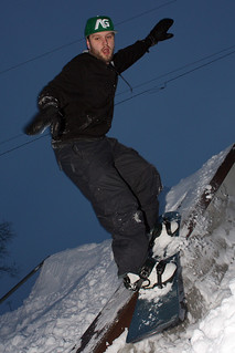 Snowboarding - Sliding the ledge