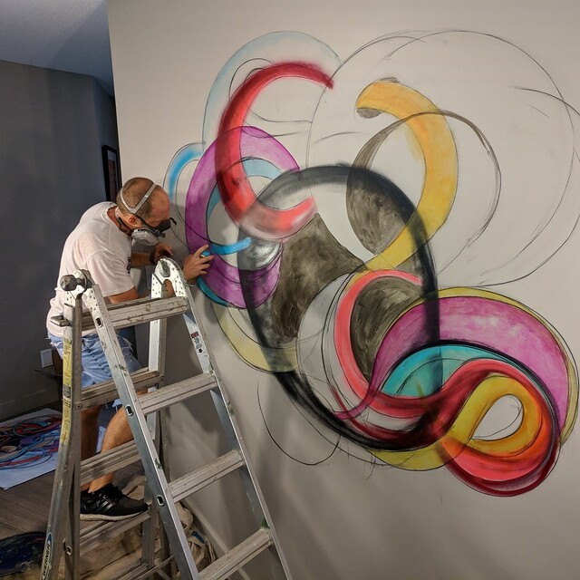 Sprayin in them blues