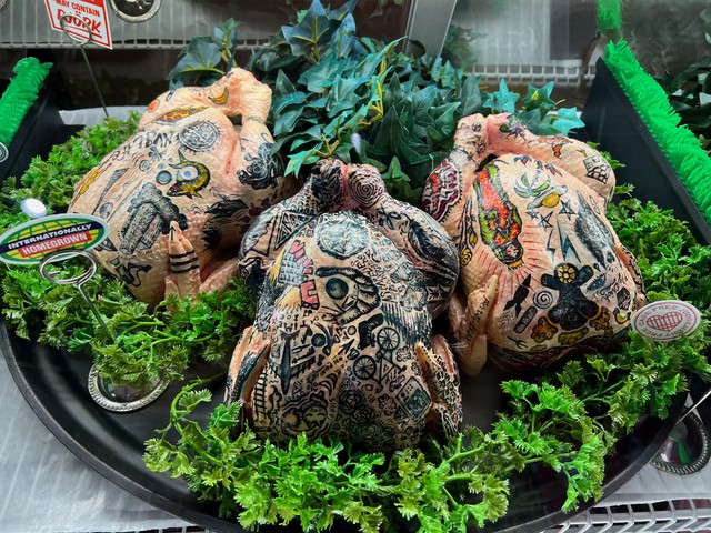Some nice tattooed chicken
