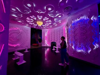 Art - The way these lights danced around behind these CNC cut panels was very satisfying. Want. Want so...