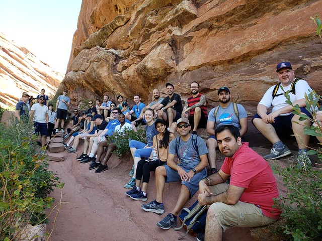 Venmo Commerce Team taking a break at Red Rocks