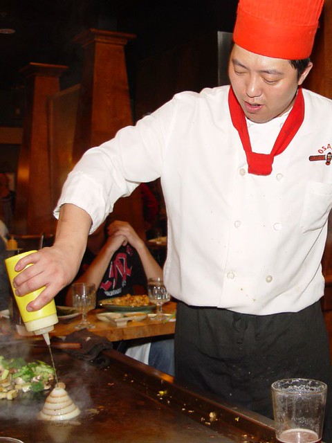 Making an onion volcano