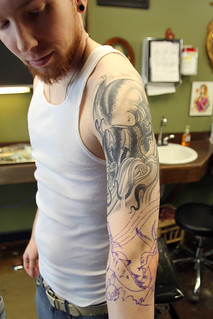 Stencil on Vic's Arm