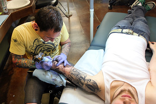 Tattoo - Getting tattooed by Joshua Bowers at Iron Heart Tattoo