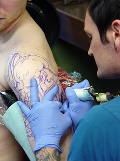 Tattoo - Getting tattooed by Joshua Bowers at Iron Heart Tattoo