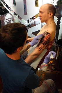 Tattoo - Getting tattooed by Joshua Bowers at Iron Heart Tattoo