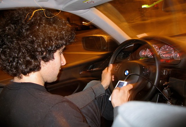 I take this photo every time I ride in his car