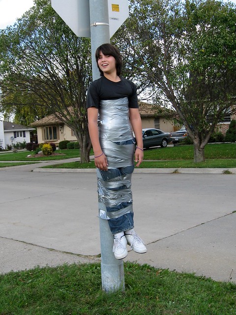Gabe - Duct Taped to a sign