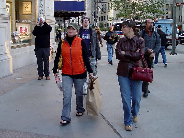 Walking down Michigan Ave.