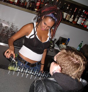 Telo pouring us some shots