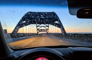 Sunset - Pullin into Iowa. It is buggy.