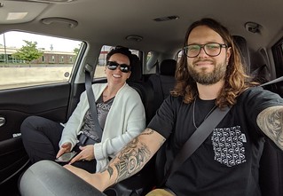 After a bunch of delays and a diverted flight we decided to drive home from Indiana