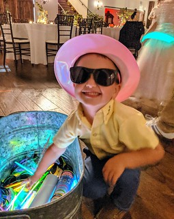 Wedding - Glow sticks. Night mode.