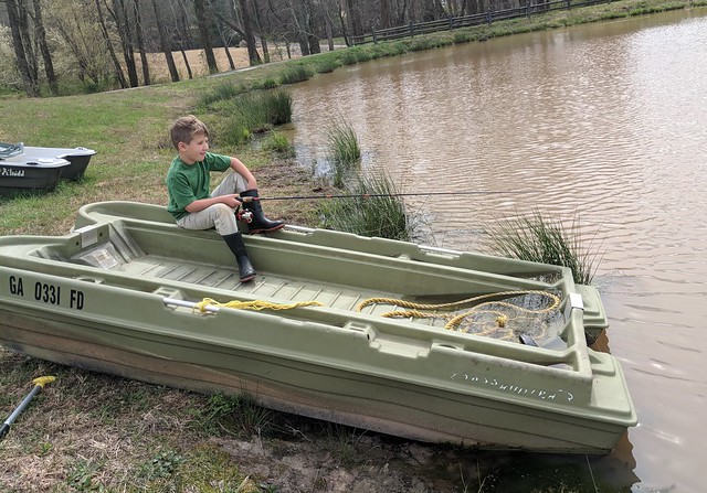 Fishing off the pond