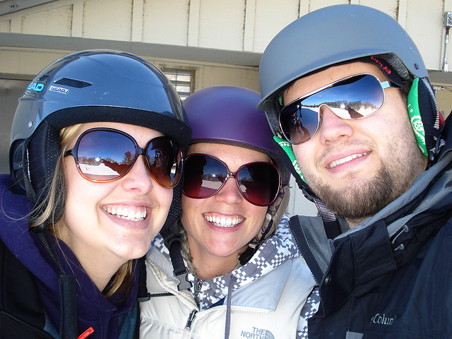 At Afton, getting ready to snowboard