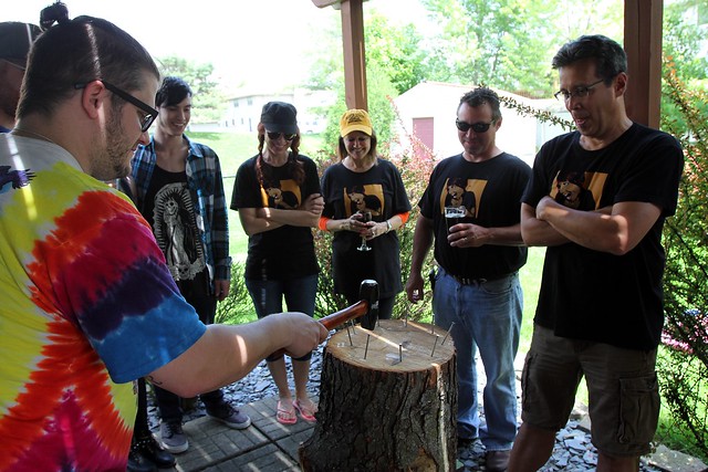 Hammerin nails in logs