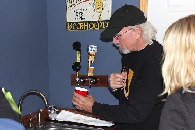 Servin beer at the brooks house