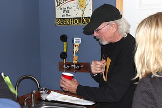 Servin beer at the brooks house