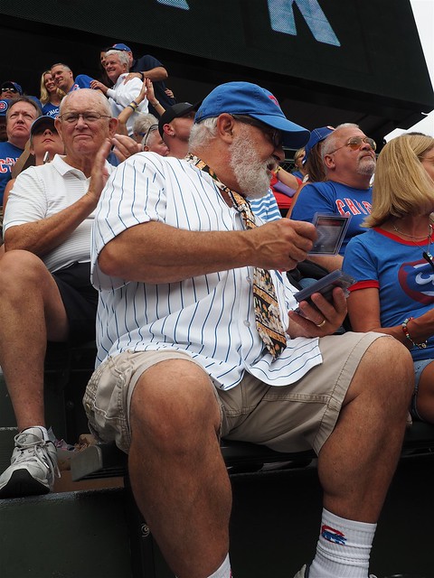 This dude was handing out baseball cards to kids