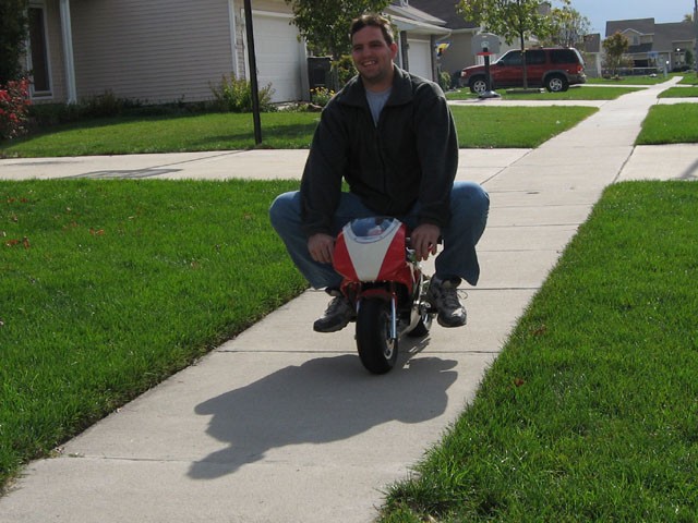 Riding down the sidewalk