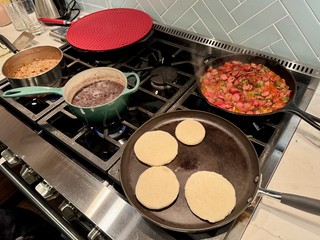 Arepa stuffs. That hot dog concoction was so so good.