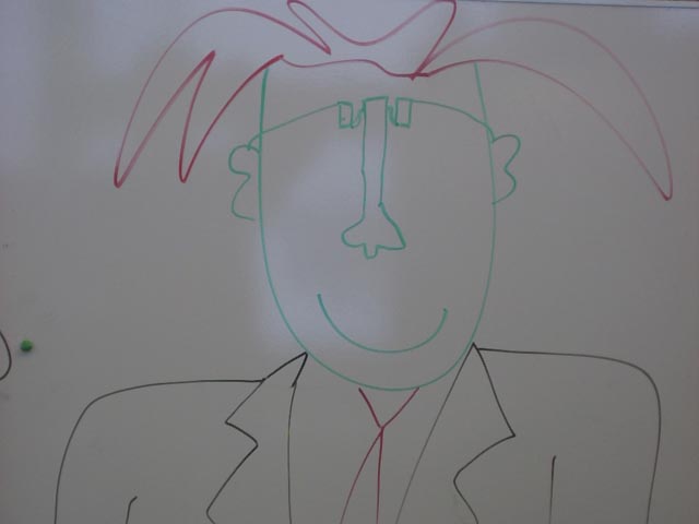 The orginal drawing of this was Minnis' door... which I turned into a nose.