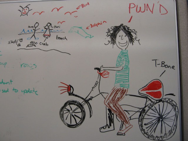 T-Bone Bike, and Nick's drawing of my honeymoon