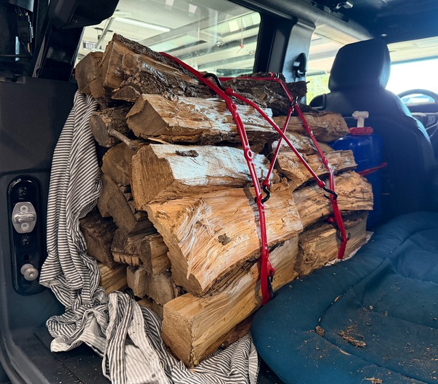 Perfect Bungees are perfect for loadin the Bronco up with firewood