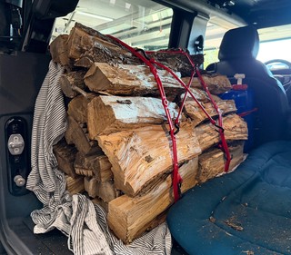 Perfect Bungees are perfect for loadin the Bronco up with firewood